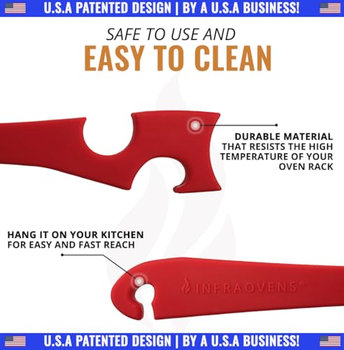 Silicone Oven Rack Push Pull Tool with Longer Handle