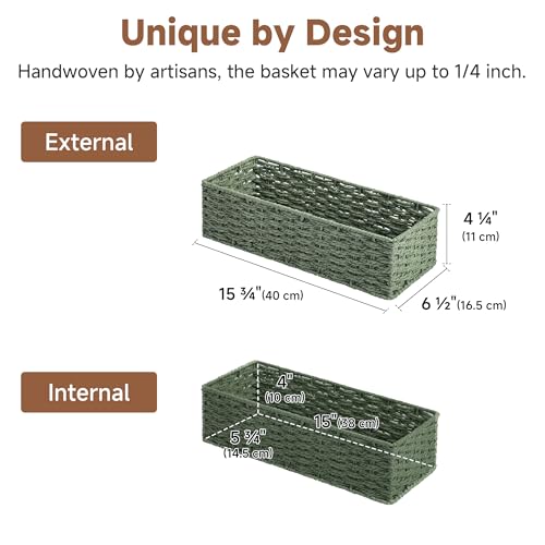 Wicker Toilet Paper Basket for Sage Green Bathroom Decor