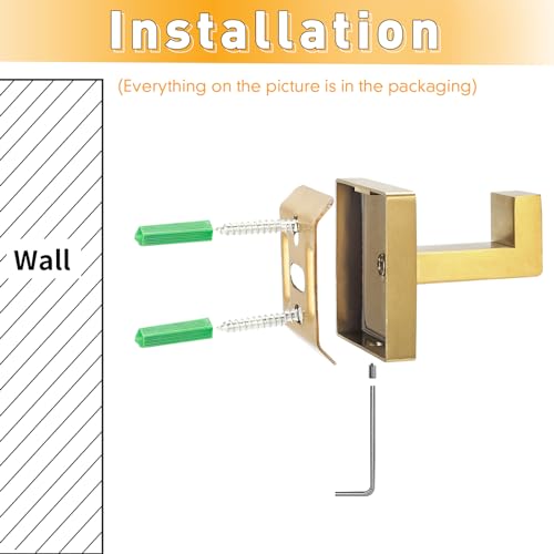4 Pack Towel Hooks Hand Towel Holder Bathroom Robe Hanger Gold (4 Count)
