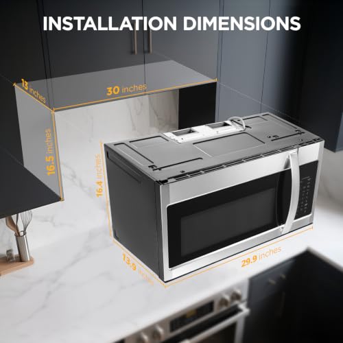 Over-the-Range Microwave Oven with Air Fryer, 1.5 Cu.Ft, 900W
