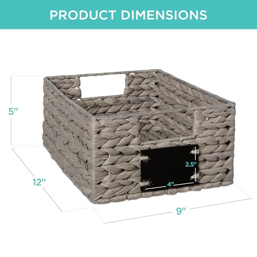 Set of 4 9x12in Water Hyacinth Pantry Baskets (4 Count)