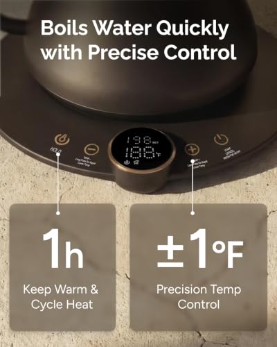 Gooseneck Electric Kettle with Precise ±1℉ Temperature Control