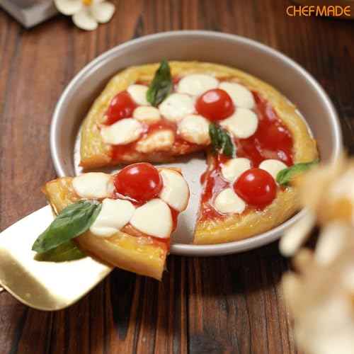 Pizza Pan, 7-Inch Non-Stick Pancake Bakeware for Oven Baking (Champagne Gold)