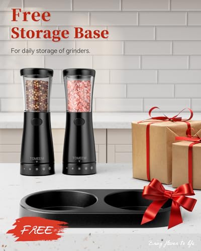 Electric Salt and Pepper Grinder Set with Storage Base (2 Count)
