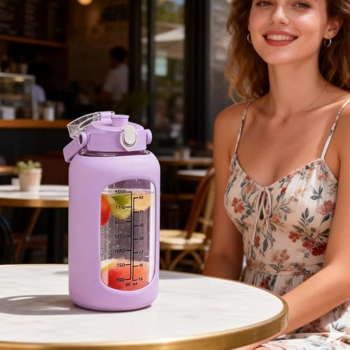 84oz Glass Water Bottle with Straw