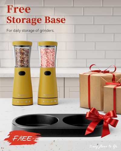 Electric Salt and Pepper Grinder Set with Storage Base (2 Count)