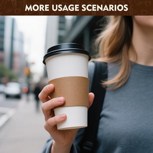 16 oz 500 Pack Disposable Coffee Cups with Lids & Sleeves (500 Count)