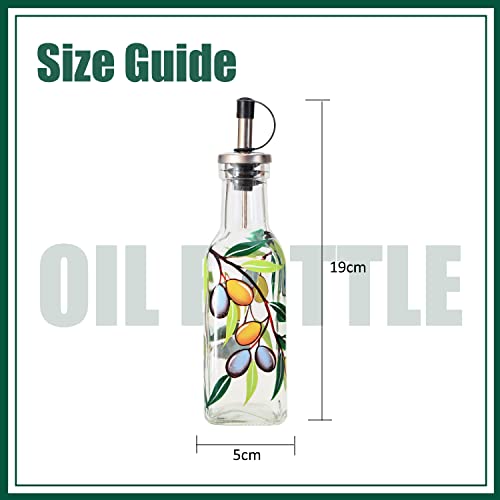 7oz Hand Painted Glass Olive Oil Bottle Dispenser