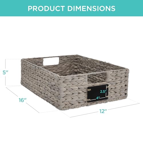 Set of 4 16x12in Large Water Hyacinth Pantry Baskets (4 Count)
