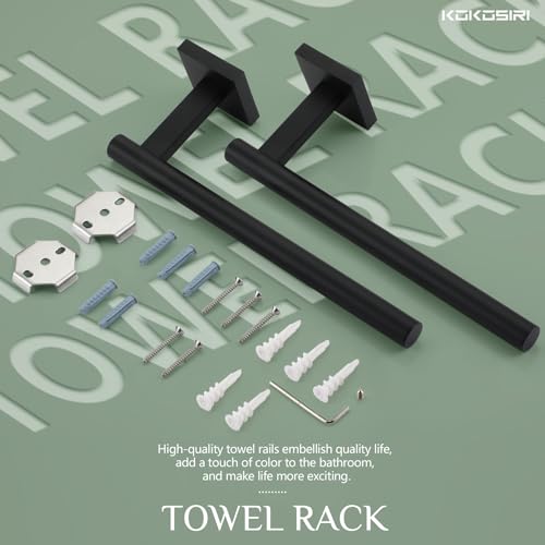 Towel Bar Matte Black Bathroom Hardware Hand Towel Rails Wall Mounted Kitchen Toilet Cabinet Paper Holder 2 Pack