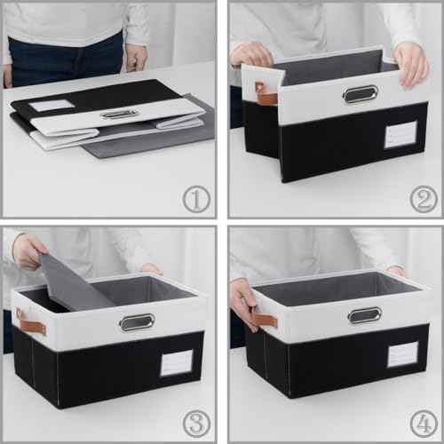 Larger Foldable Storage Bins with Handles [5 (5 Count)