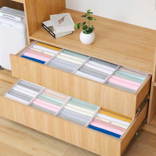 4 Pack Drawer Organizers for Clothing (4 Count)