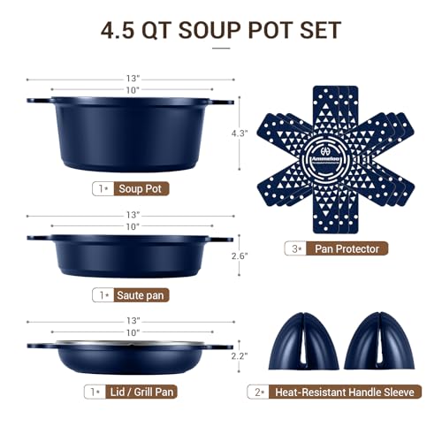 4.5 Qt Non Stick Soup Pot with Lid
