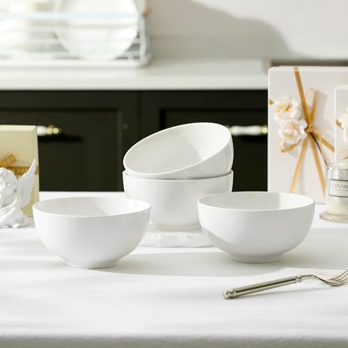 26 Oz White Ceramic Soup Bowls of 4 (4 Count)