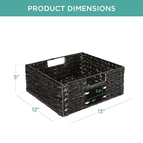Set of 4 13x12in Water Hyacinth Pantry Baskets (4 Count)
