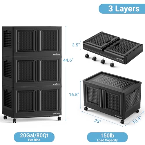 600Qt Stackable Storage Bins with Lids (6 Count)