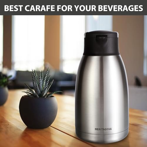 2L Thermal Coffee Carafe with Cleaning Brush