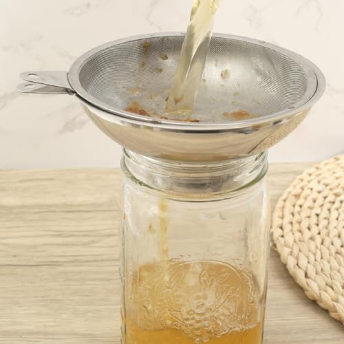 Canning Funnel with Stainless Steel Filter for Regular Mouth Mason Jars