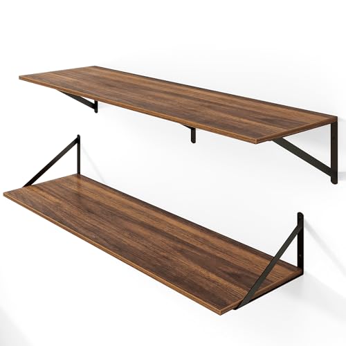 40W x 12D Deep Floating Shelves Set of 2 Walnut (2 Count)