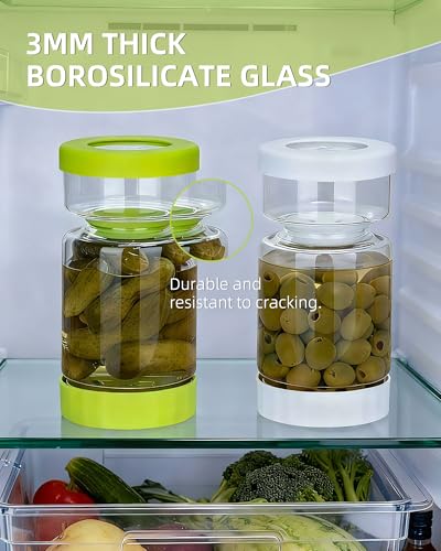 Pickle Jar with Strainer Flip
