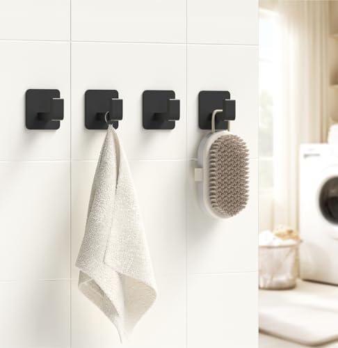 Square Self Adhesive Towel Hooks (6 Count)