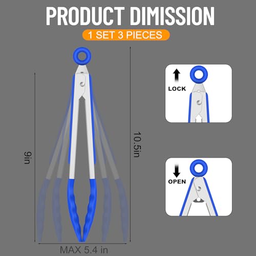 Silicone Serving Tongs for Cooking 9 (3 Count)