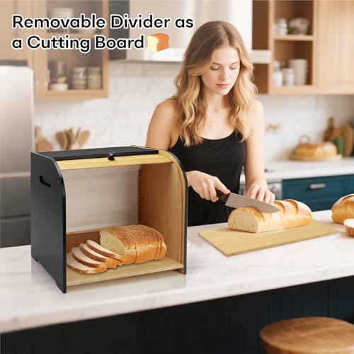 Bamboo Bread Box for Kitchen Countertop