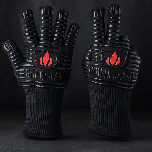BBQ Grill Gloves Heat Proof for Men 932°F Grilling Fire Pit (2 Count)