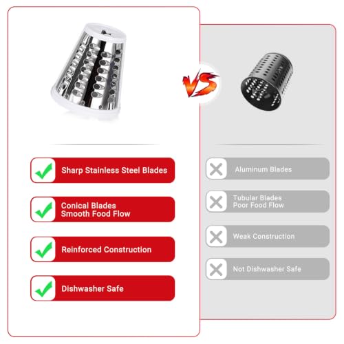 Updated Cheese Grater Slicer Shredder Attachment for KitchenAid Stand Mixers
