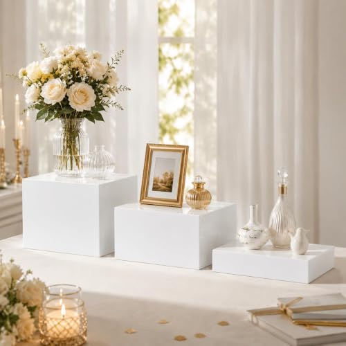 6 Pack White Buffet Food Risers