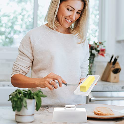 Ceramic Butter Dish Set with Lid and Knife