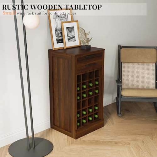 6 Tier Wine Rack Freestanding Floor with 2 Drawers