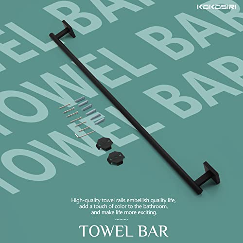 32'' Towel Rails Bathroom Towel Bars Matte Black 32 Inch Bath Towel Holder for Washroom Kitchen Wall Stainless Steel B4005BK