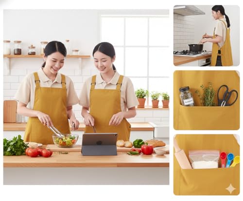 Waterproof Reversible Adjustable Bib Apron with 3