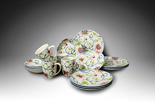 16 Piece Porcelain Dinnerware Set for 4