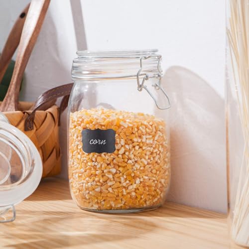 32oz Set of 4 Glass Kitchen Storage Canister Mason Jars with Lids (4 Count)