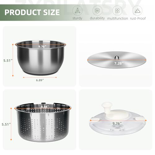 6L Stainless Steel Salad Rotator