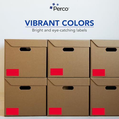 Red 3x5 Inch Perforated Sticker Labels