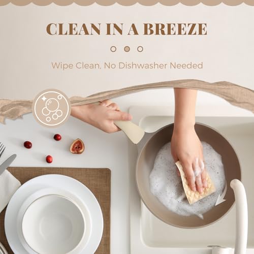 Nonstick Deep Frying Pan with Glass Lid