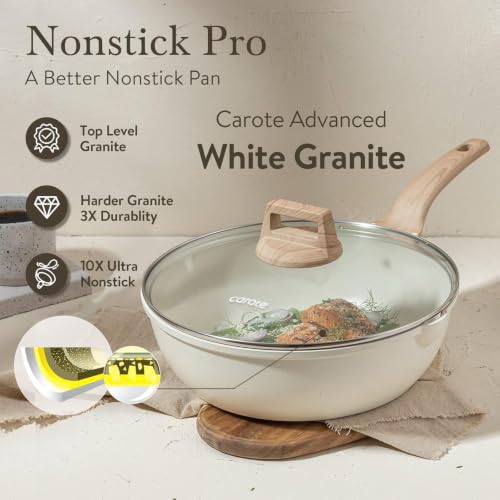 12 Inch Nonstick Deep Frying Pan with Lid