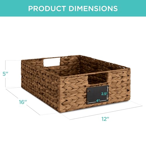 Set of 4 16x12in Large Water Hyacinth Pantry Baskets (4 Count)