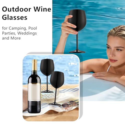 Stainless Steel Wine Glasses Set of 6 with 1 Corkscrew (6 Count)