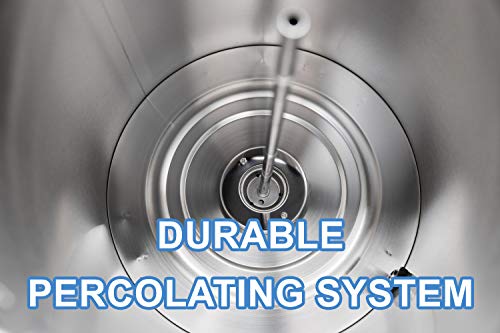 SR-CP-100B Commercial Grade Stainless Steel Percolate Coffee Maker Hot Water Urn for Catering, 100-Cup 16 L, Metallic