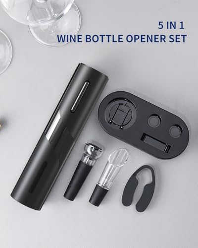 Electric Wine Bottle Opener Set Rechargeable Wine Corkscrew Cordless Wine Opener Gift Set with Charging Base