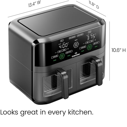 6 Quart Dual Basket Air Fryer Oven with Easy View Windows (2 Count)