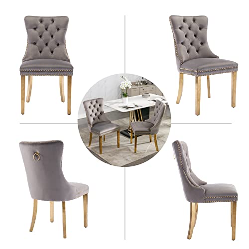 Grey Velvet Dining Chairs Set of 6 (6 Count)