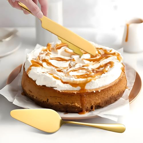 Golden Cake Cutting Set for Wedding