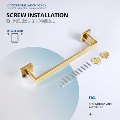 Bath Towel Bar Kitchen Dish Cloths Hanger 16 Inch Hand Towel Holder Stainless Steel Wall Mounted