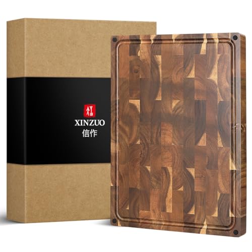 Large Thick End Grain Acacia Wood Cutting Board
