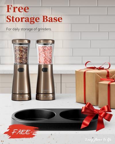 Electric Salt and Pepper Grinder Set with Storage Base (2 Count)